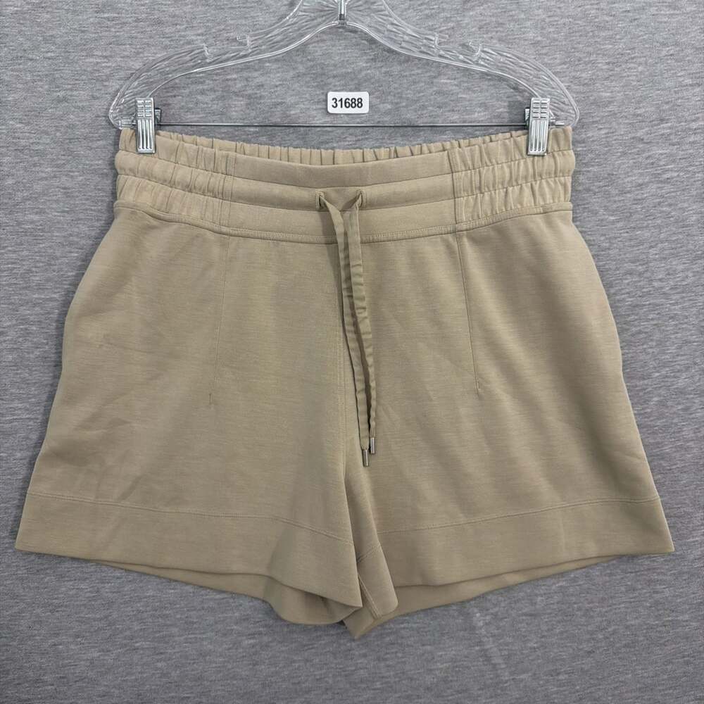 Lululemon Womens Size 10 Tan Beige Soft Ambitions High Rise Shorts 4" Inse
